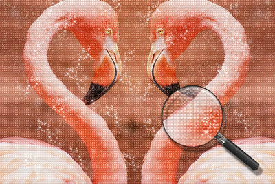 Couple of Flamingos in the Shape of the Heart 5D DIY Diamond Painting Kits