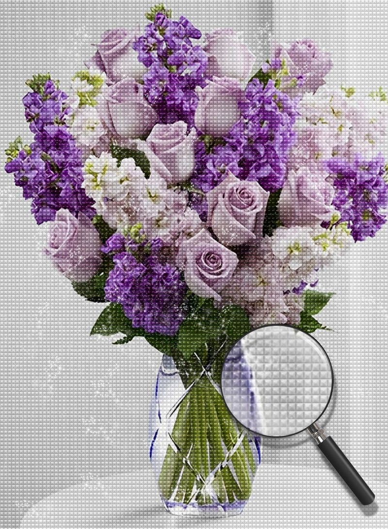 A Bouquet of Purple Roses Diamond Painting