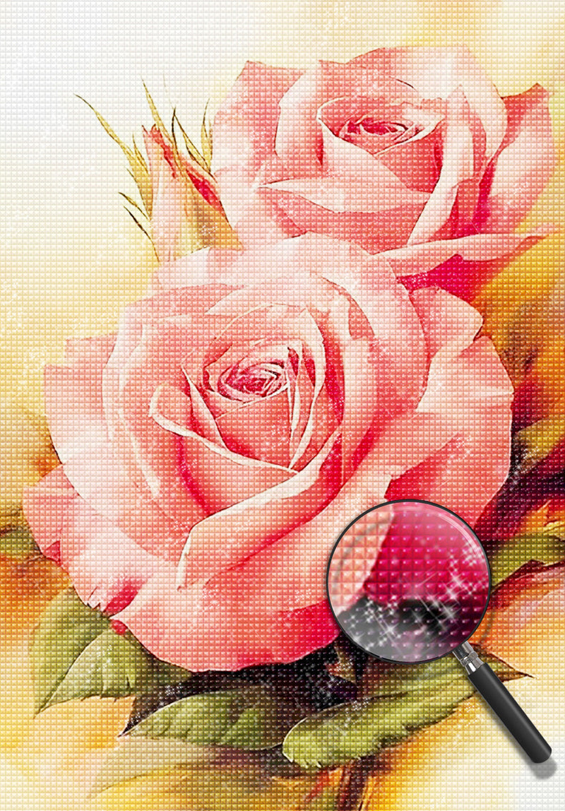 Two Pink Roses 5D DIY Diamond Painting Kits