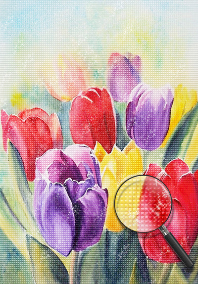 Beautiful Colorful Tulips Diamond Painting