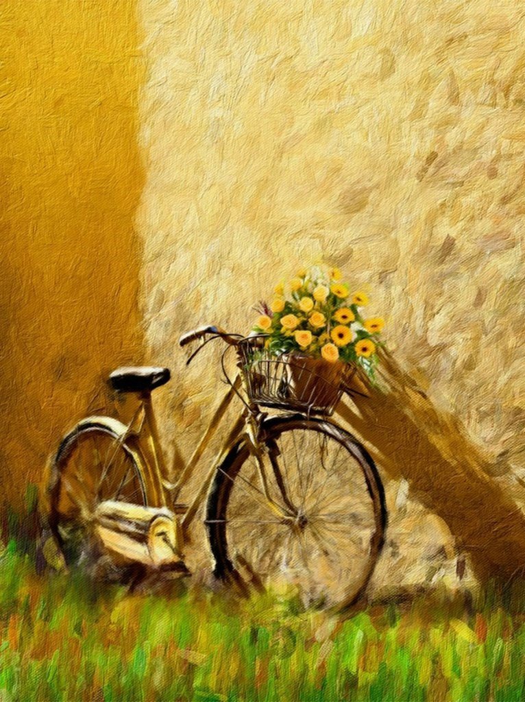 Flowers and Bike Diamond Painting