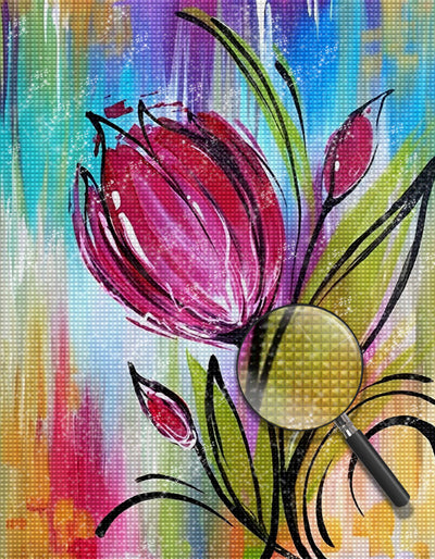 Drawing Pink Tulip 5D DIY Diamond Painting Kits