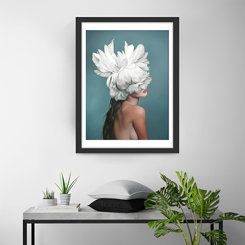 White Peonies and Women Diamond Painting