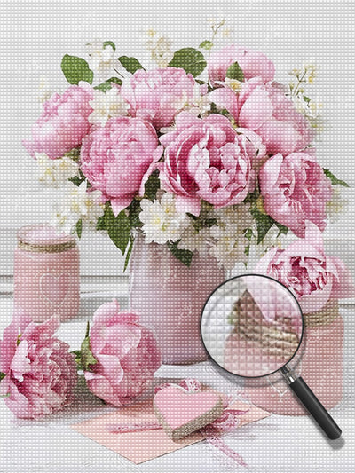 Peony Roses and White Flowers 5D DIY Diamond Painting Kits