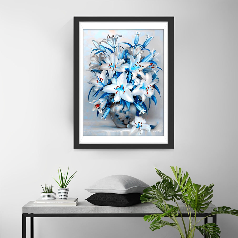 Blue Lilies and Vase Exquisite Diamond Painting