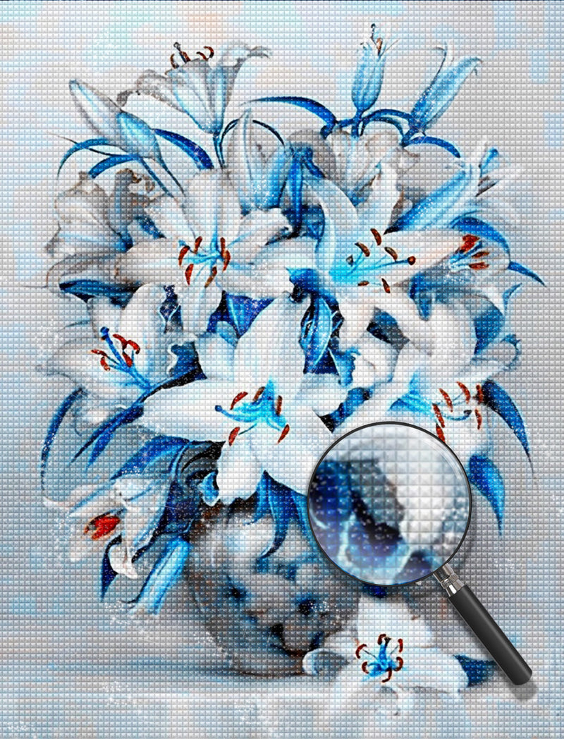 Blue Lilies and Vase Exquisite 5D DIY Diamond Painting Kits