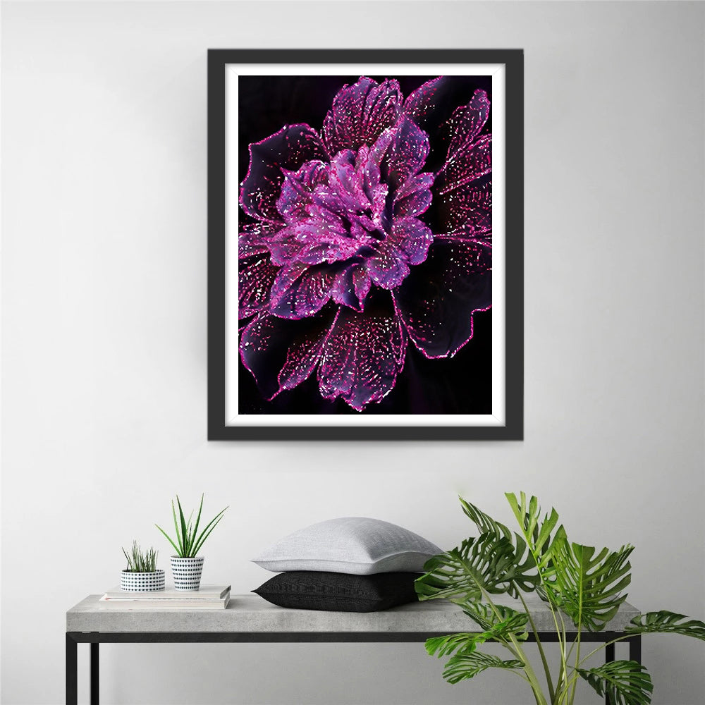 Lotus Dark Pink Transparent Diamond Painting