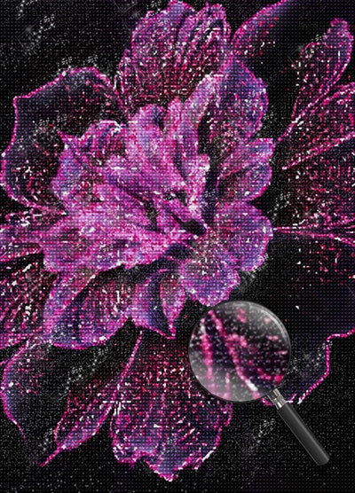 Lotus Dark Pink Transparent 5D DIY Diamond Painting Kits