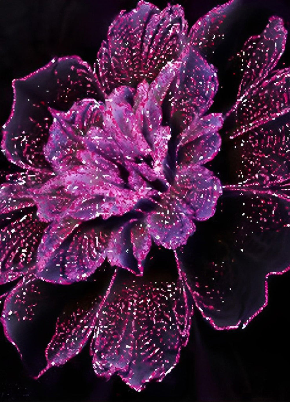 Lotus Dark Pink Transparent Diamond Painting
