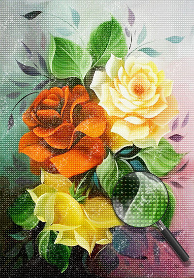 Beautiful Red and Yellow Roses 5D DIY Diamond Painting Kits