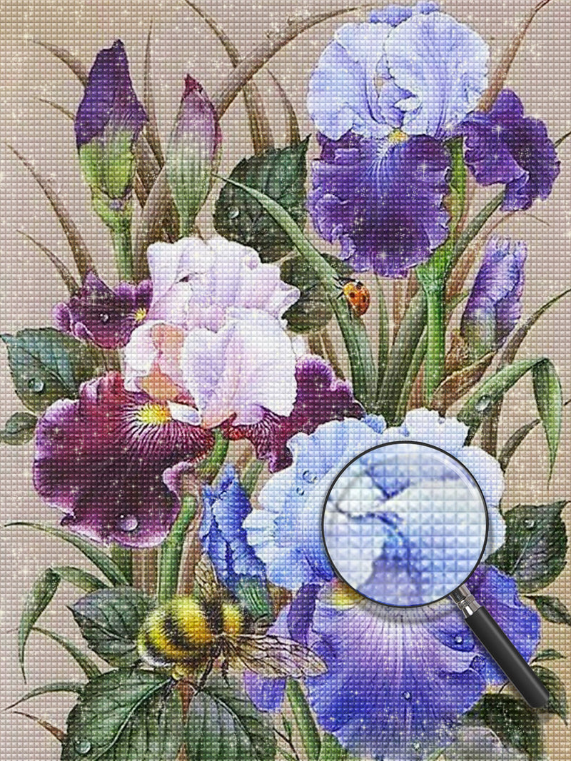 Blue and Pink Irises 5D DIY Diamond Painting Kits