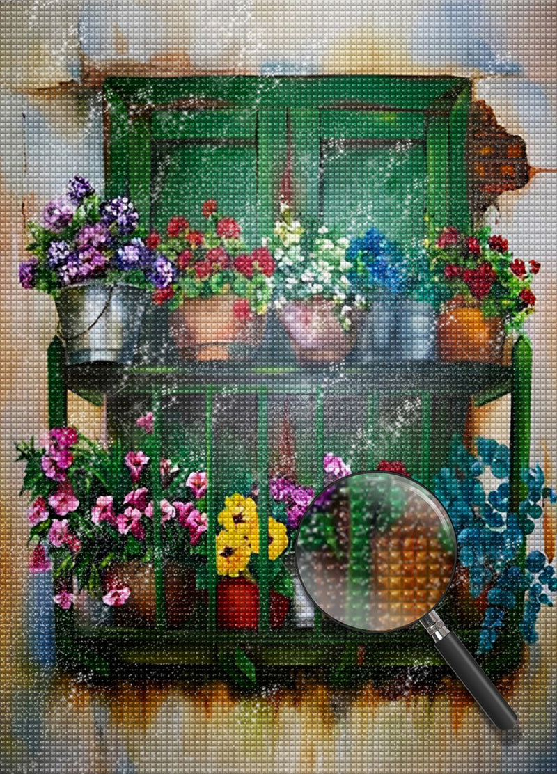 Green Door and Flowers 5D DIY Diamond Painting Kits