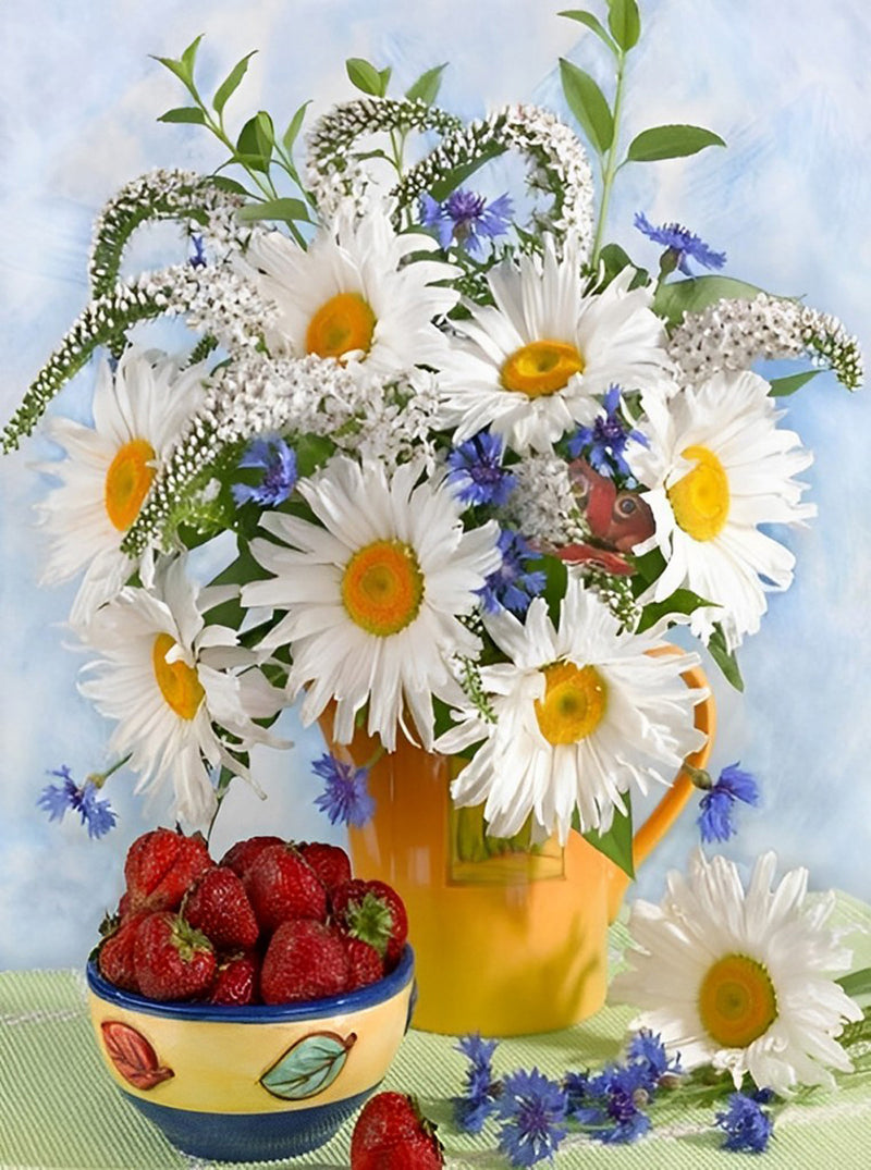 White Daisies 5D DIY Diamond Painting Kits