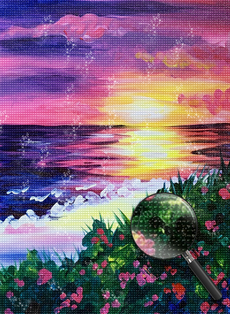 Flowers and Sea Diamond Painting