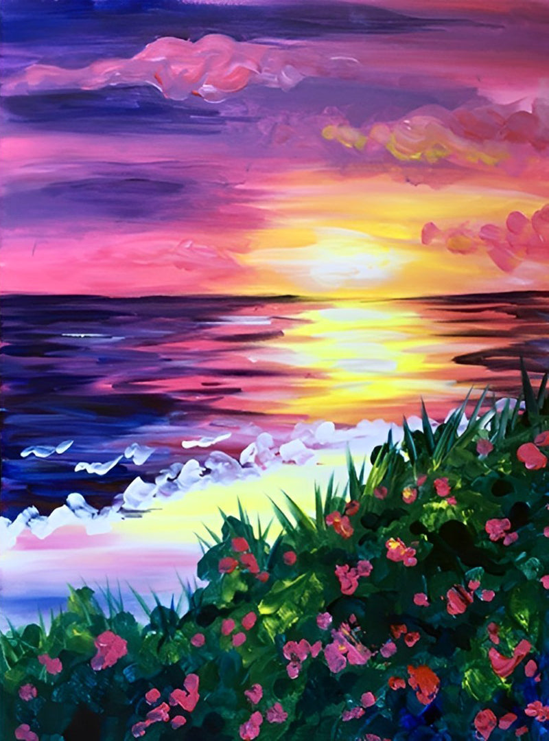 Flowers and Sea Diamond Painting