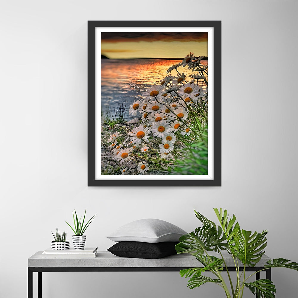 Small White Chrysanthemums Diamond Painting