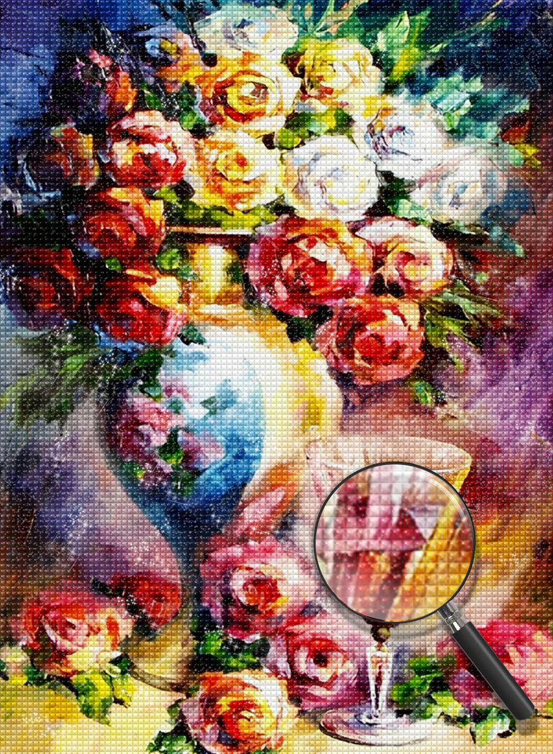 Multicolored Roses Oil Painting 5D DIY Diamond Painting Kits
