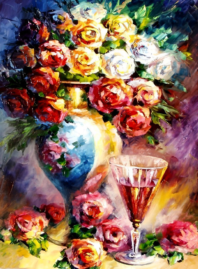 Multicolored Roses Oil Painting 5D DIY Diamond Painting Kits