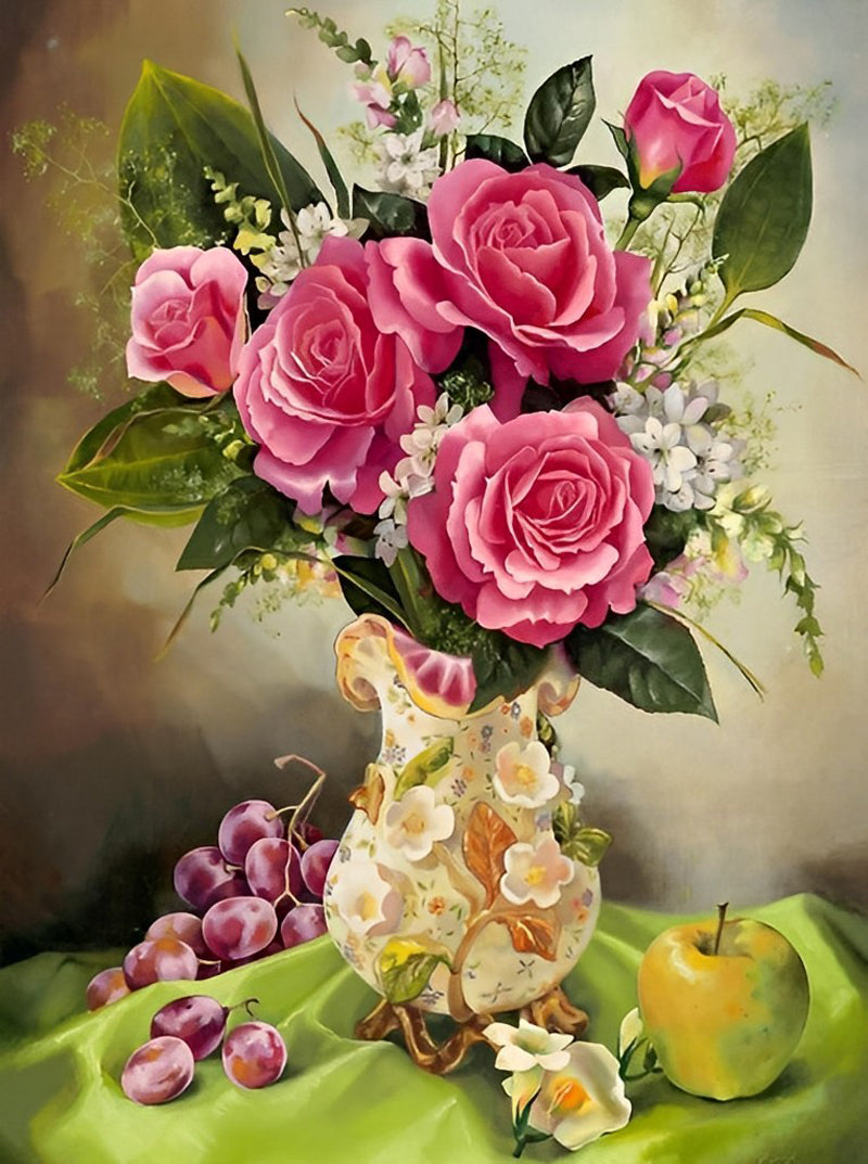 Bouquet of Roses with Fruits 5D DIY Diamond Painting Kits