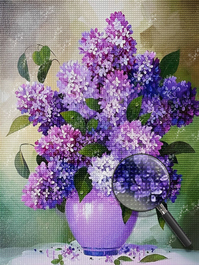 Lilac and Purple Vase Diamond Painting