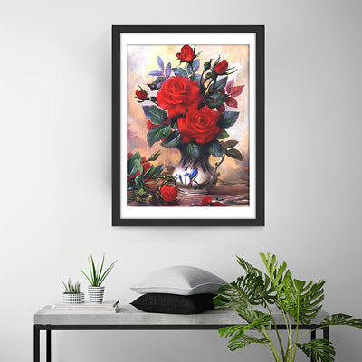 Beautiful Red Roses in a Vase 5D DIY Diamond Painting Kits