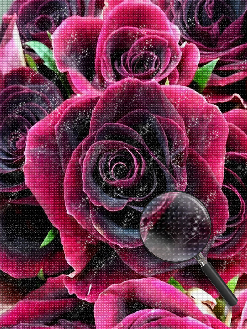 Dark Pink Roses 5D DIY Diamond Painting Kits