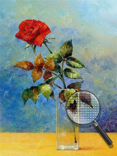 Red Rose in a Glass 5D DIY Diamond Painting Kits