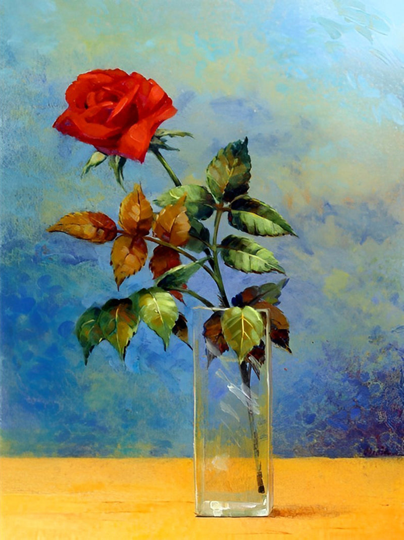 Red Rose in a Glass 5D DIY Diamond Painting Kits