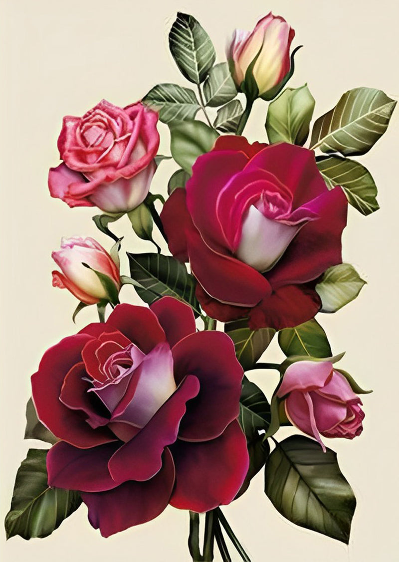 Roses in Gradient Colors 5D DIY Diamond Painting Kits