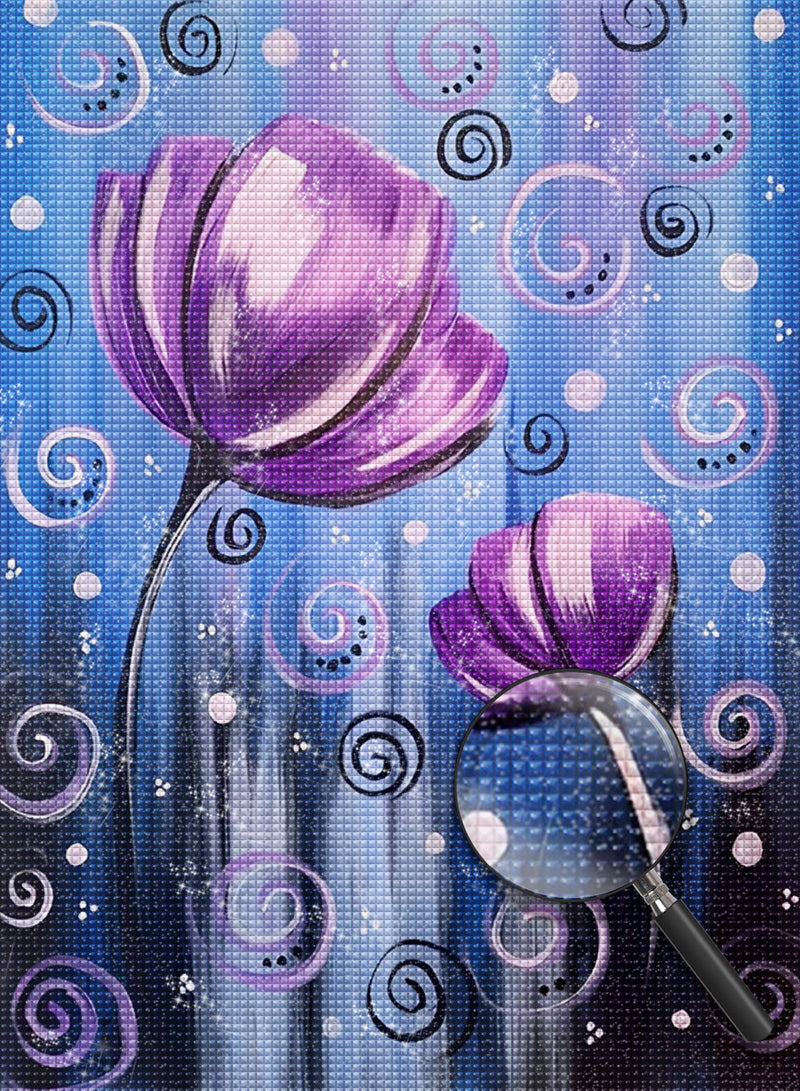 Two Purple Poppies 5D DIY Diamond Painting Kits