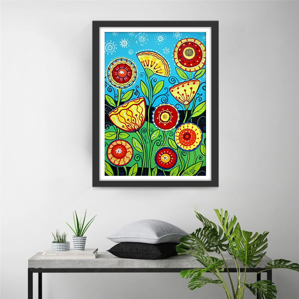Multicolored Lotus Drawn Diamond Painting