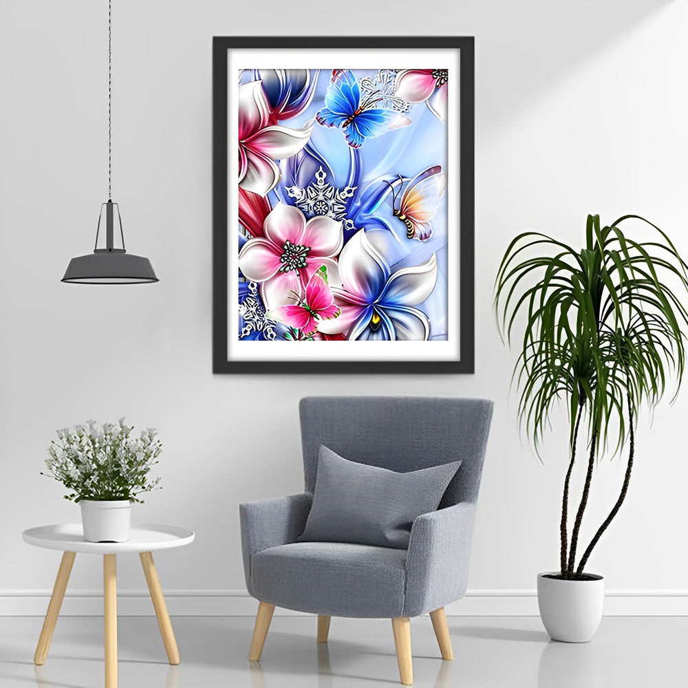 Butterflies and Orchids Flowers Diamond Painting