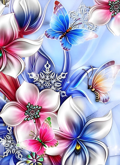Butterflies and Orchids Flowers 5D DIY Diamond Painting Kits