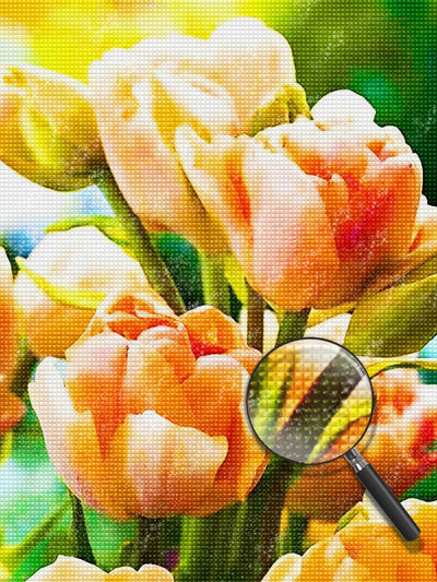 Beautiful Pink-Orange Tulip Diamond Painting