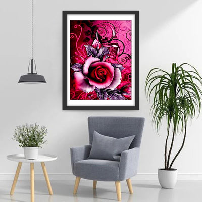 Rose with Black Patterns Diamond Painting