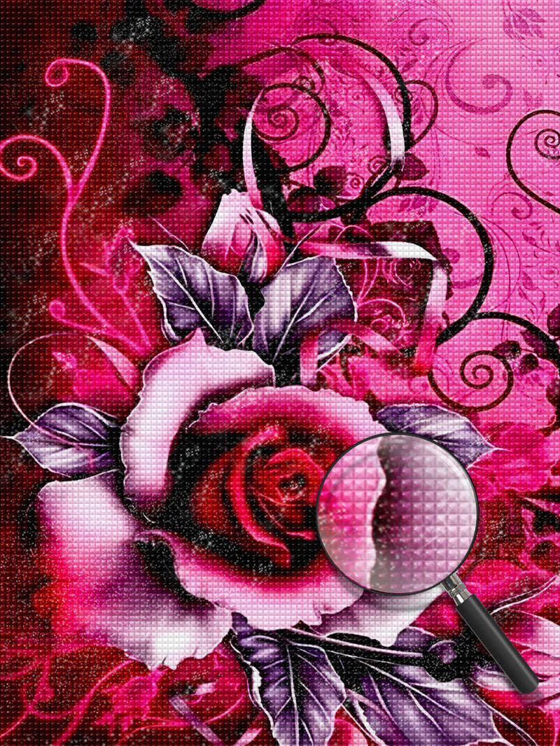 Rose with Black Patterns Diamond Painting