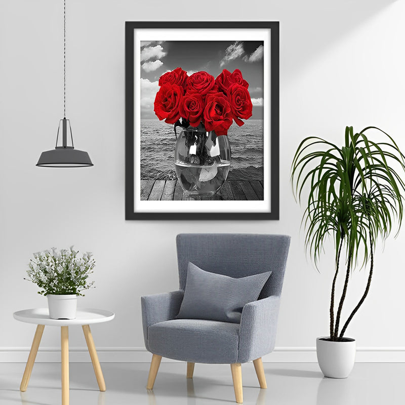 Red Roses and the Sea 5D DIY Diamond Painting Kits