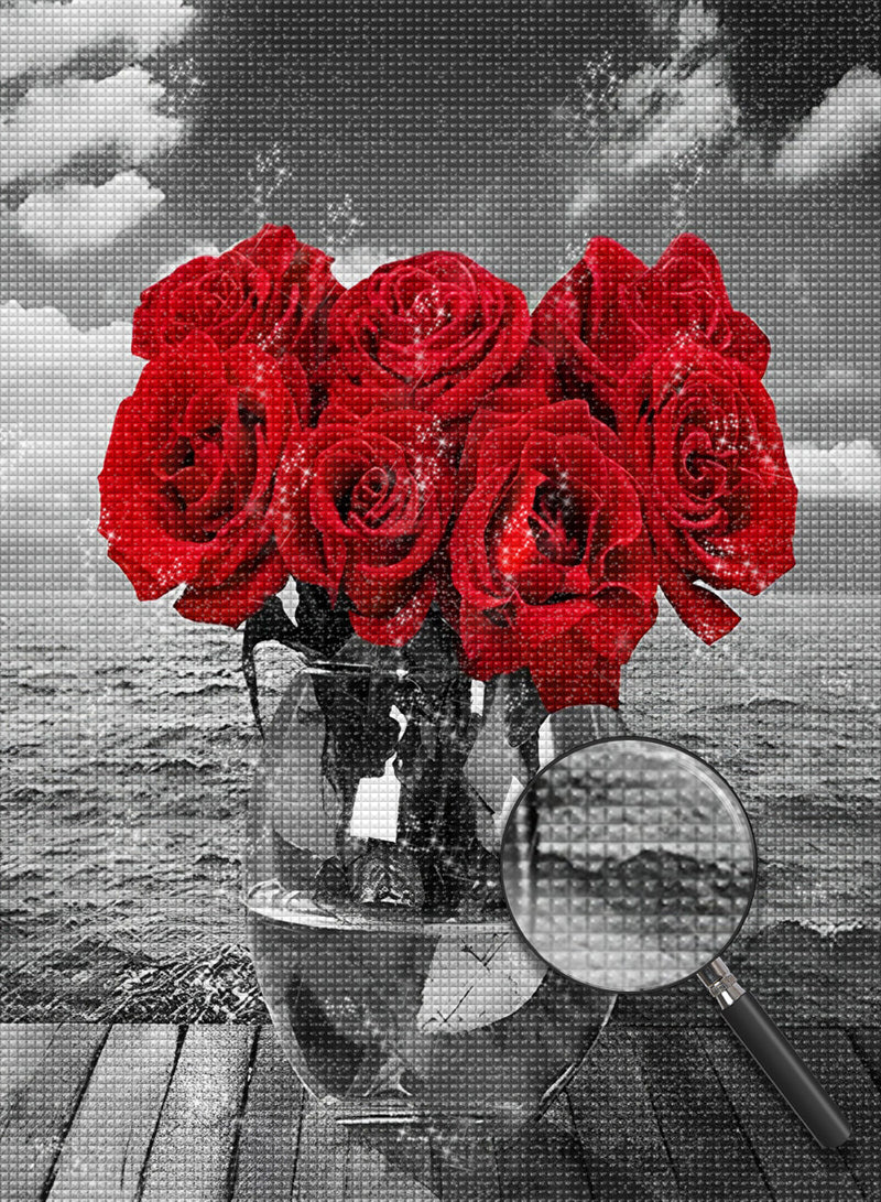 Red Roses and the Sea 5D DIY Diamond Painting Kits