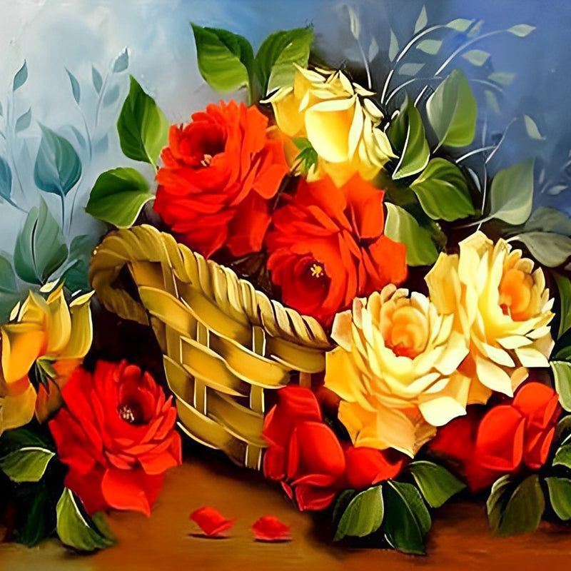 Peonies in a Basket 5D DIY Diamond Painting Kits