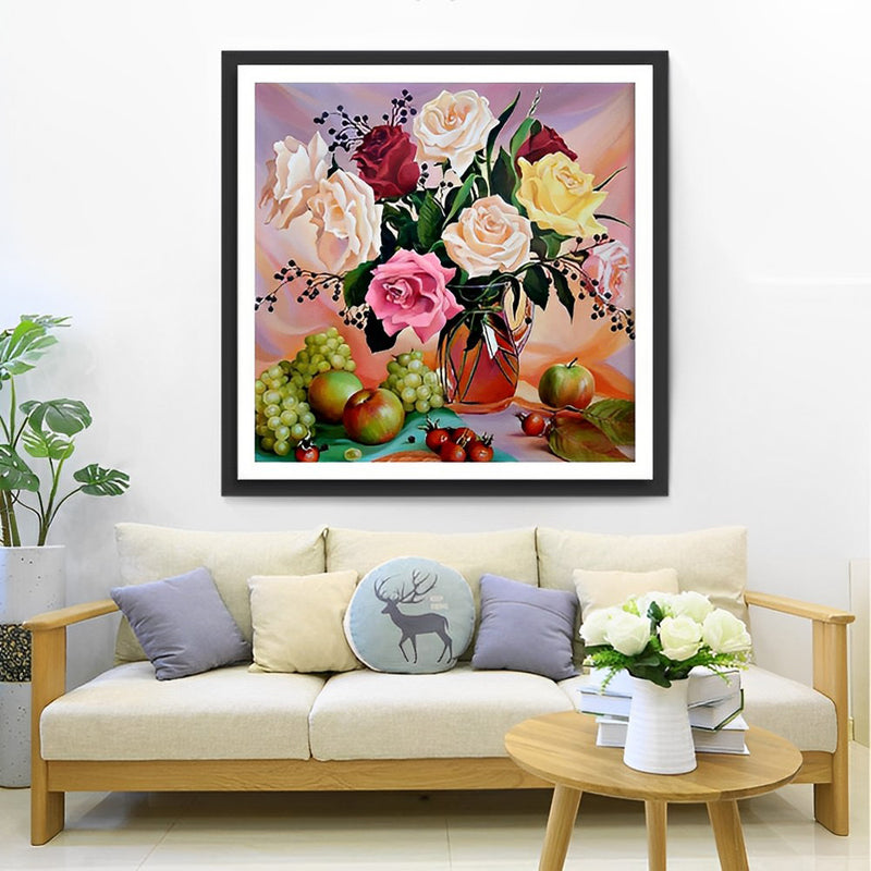 Multicolored Rose and Various Fruits 5D DIY Diamond Painting Kits