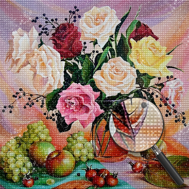 Multicolored Rose and Various Fruits 5D DIY Diamond Painting Kits