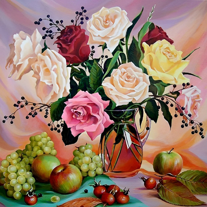 Multicolored Rose and Various Fruits 5D DIY Diamond Painting Kits