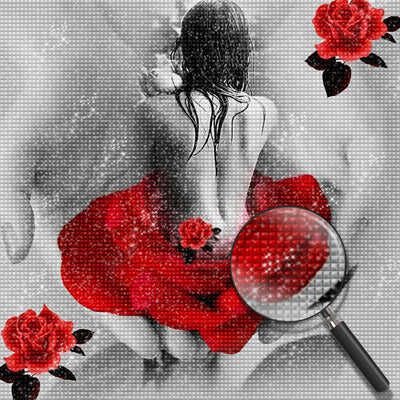Woman and Red Roses 5D DIY Diamond Painting Kits