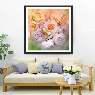 Beautiful Roses and Butterfly 5D DIY Diamond Painting Kits