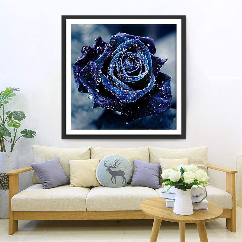 Blue Rose with Dews 5D DIY Diamond Painting Kits