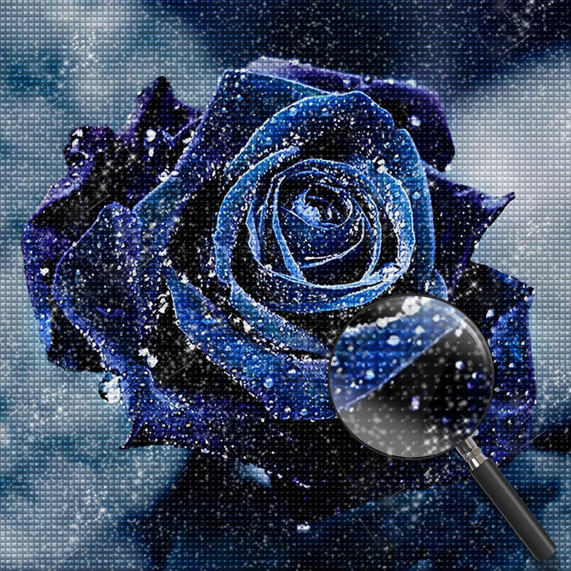 Blue Rose with Dews 5D DIY Diamond Painting Kits