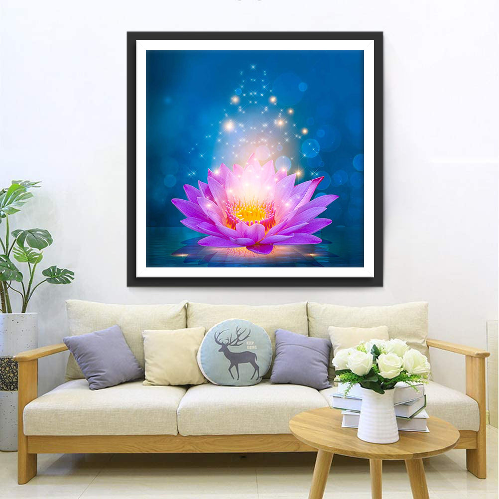 Luminous Pink Lotus Diamond Painting