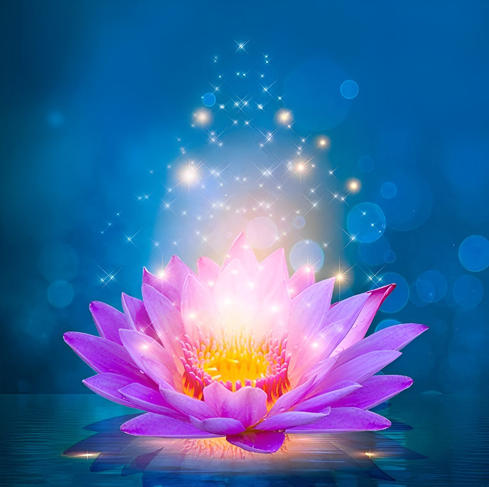 Luminous Pink Lotus Diamond Painting