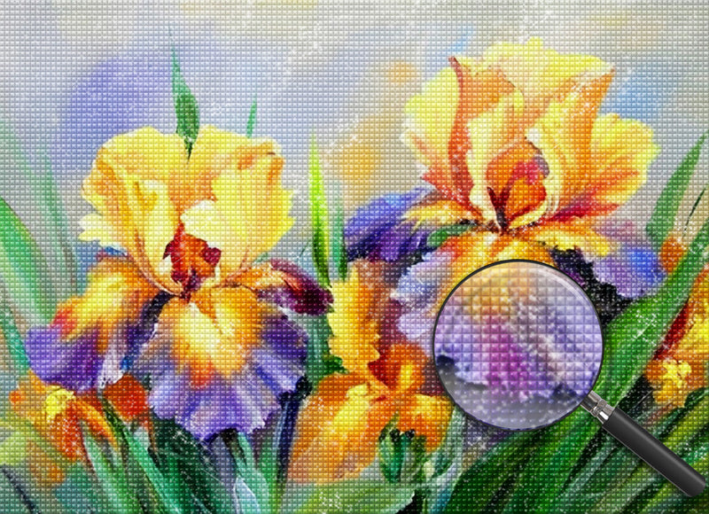 Yellow and Purple Irises 5D DIY Diamond Painting Kits