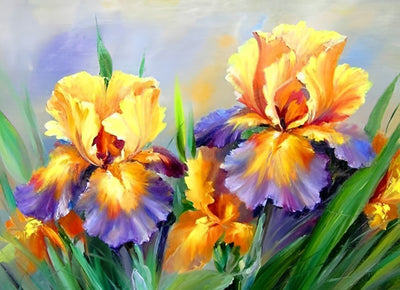 Yellow and Purple Irises 5D DIY Diamond Painting Kits